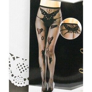 Butterfly Print Ladies Fishnet Tights Stockings with Large Diamond Shape